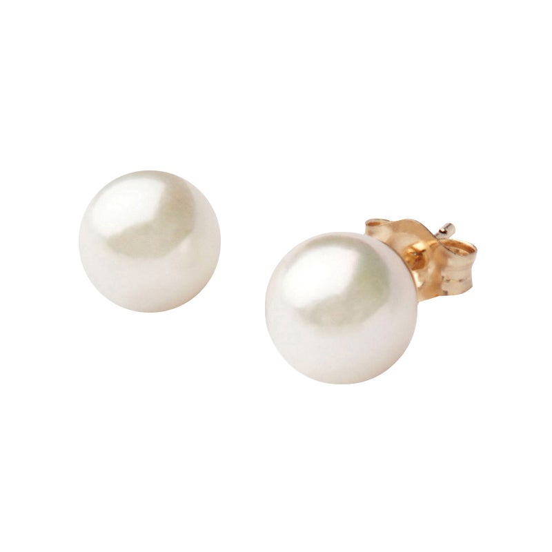 Pearl Earrings 9mm - White