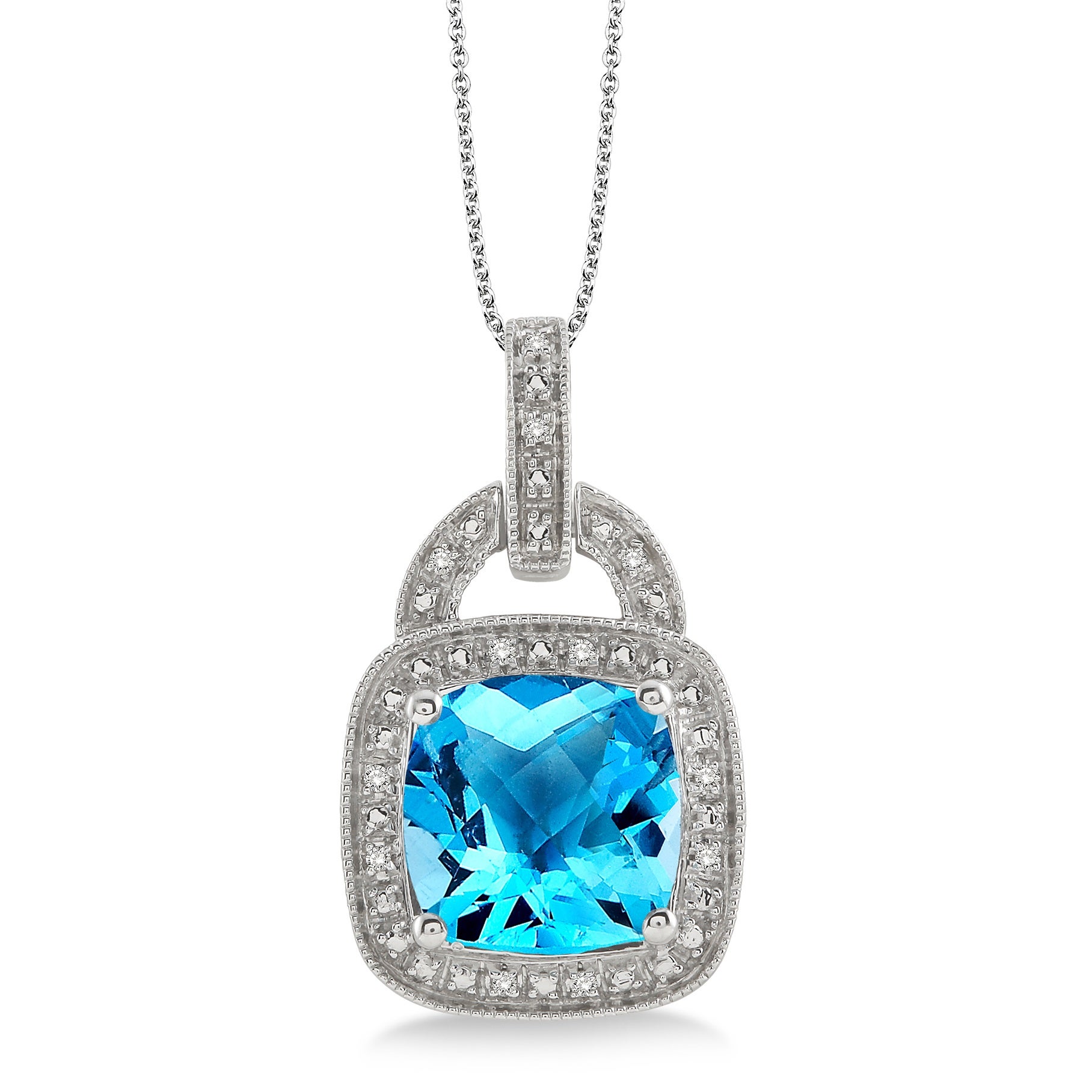 Blue Topaz Diamond Necklace