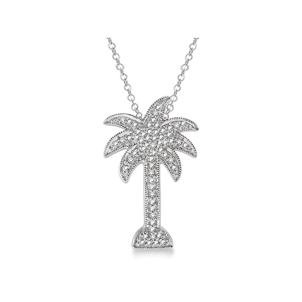 Diamond Palm Tree Necklace