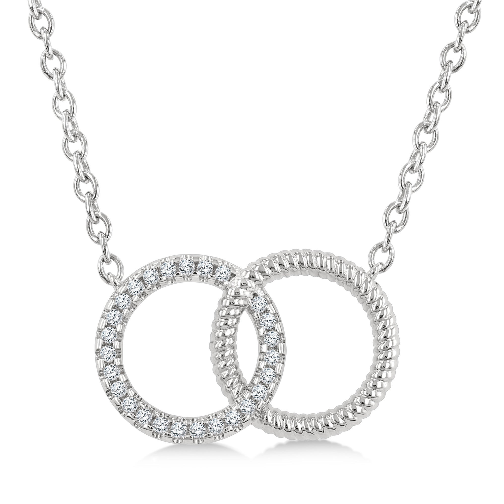 Diamond Circles Necklace Silver