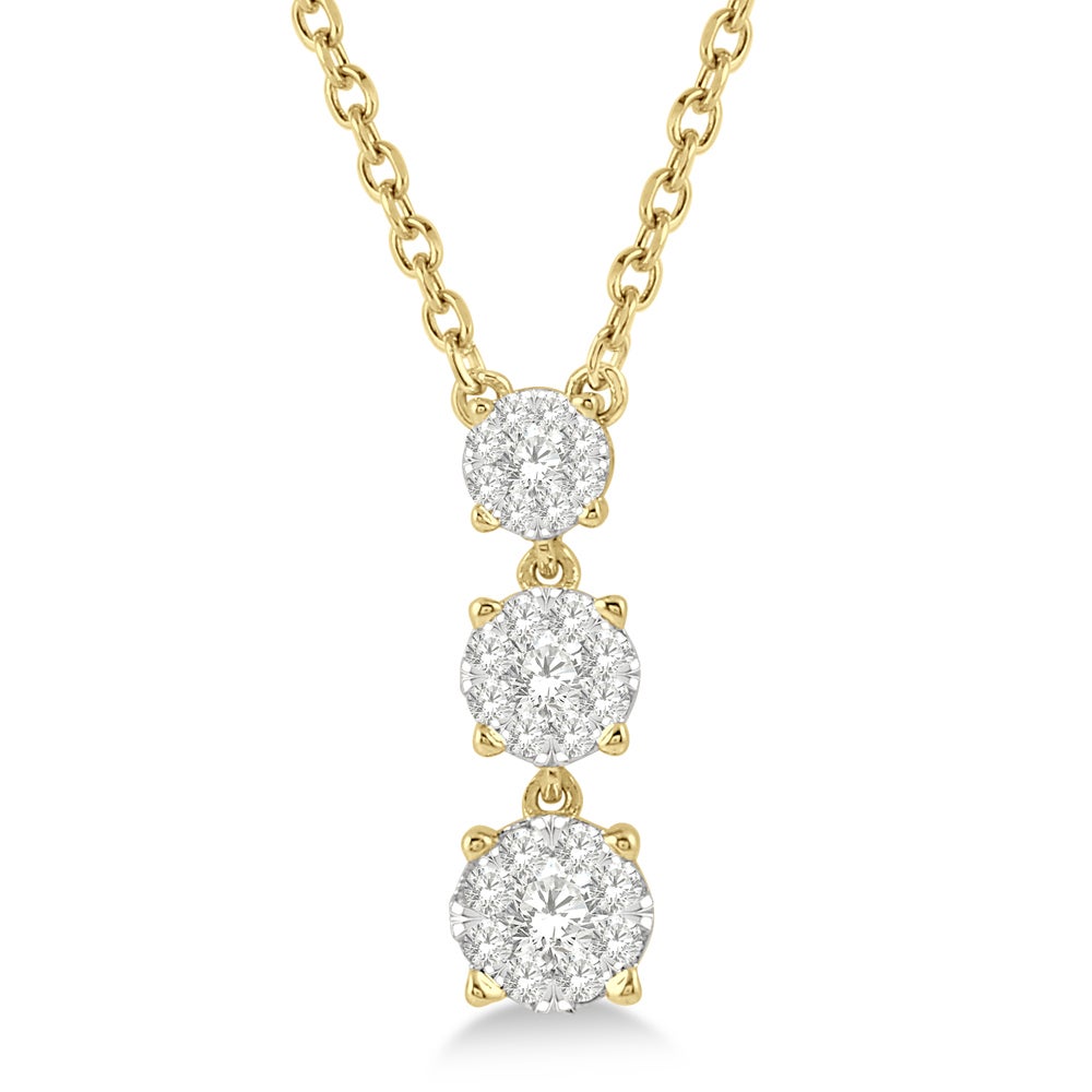 Three Cluster .33twt Diamond Necklace