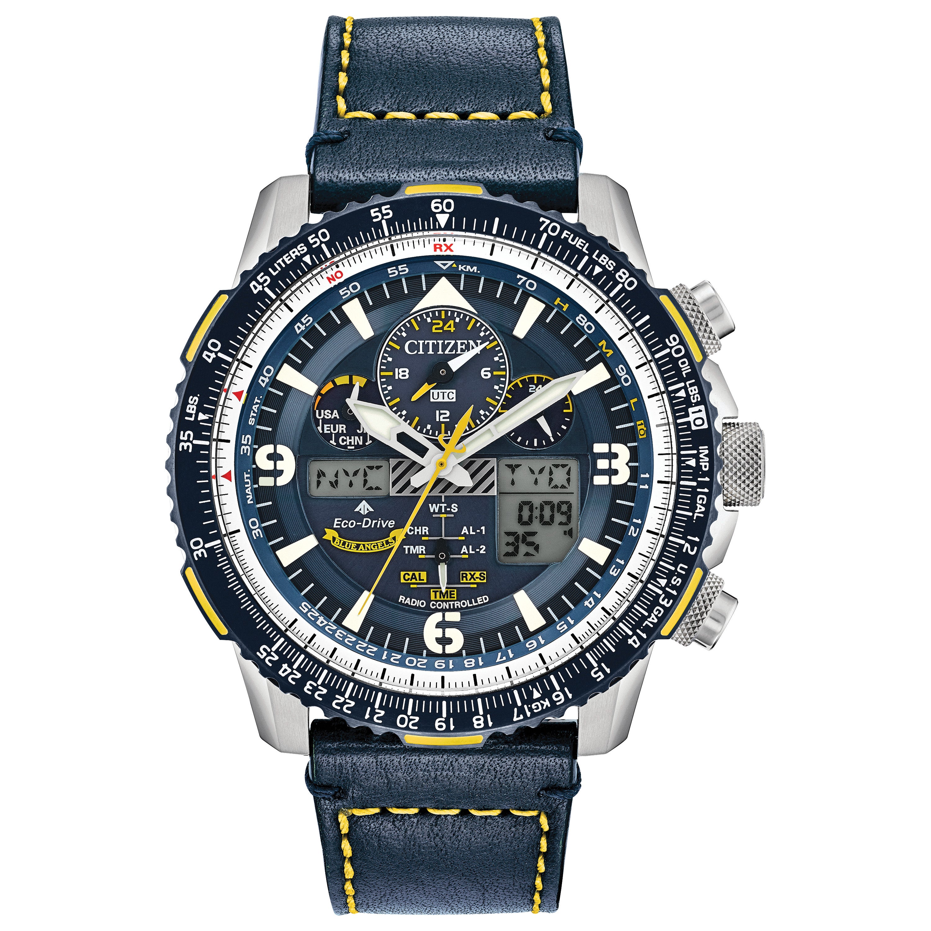 Men's Promaster Blue Angels Skyhawk A-T Indigo Blue Strap Watch, Blue Dial