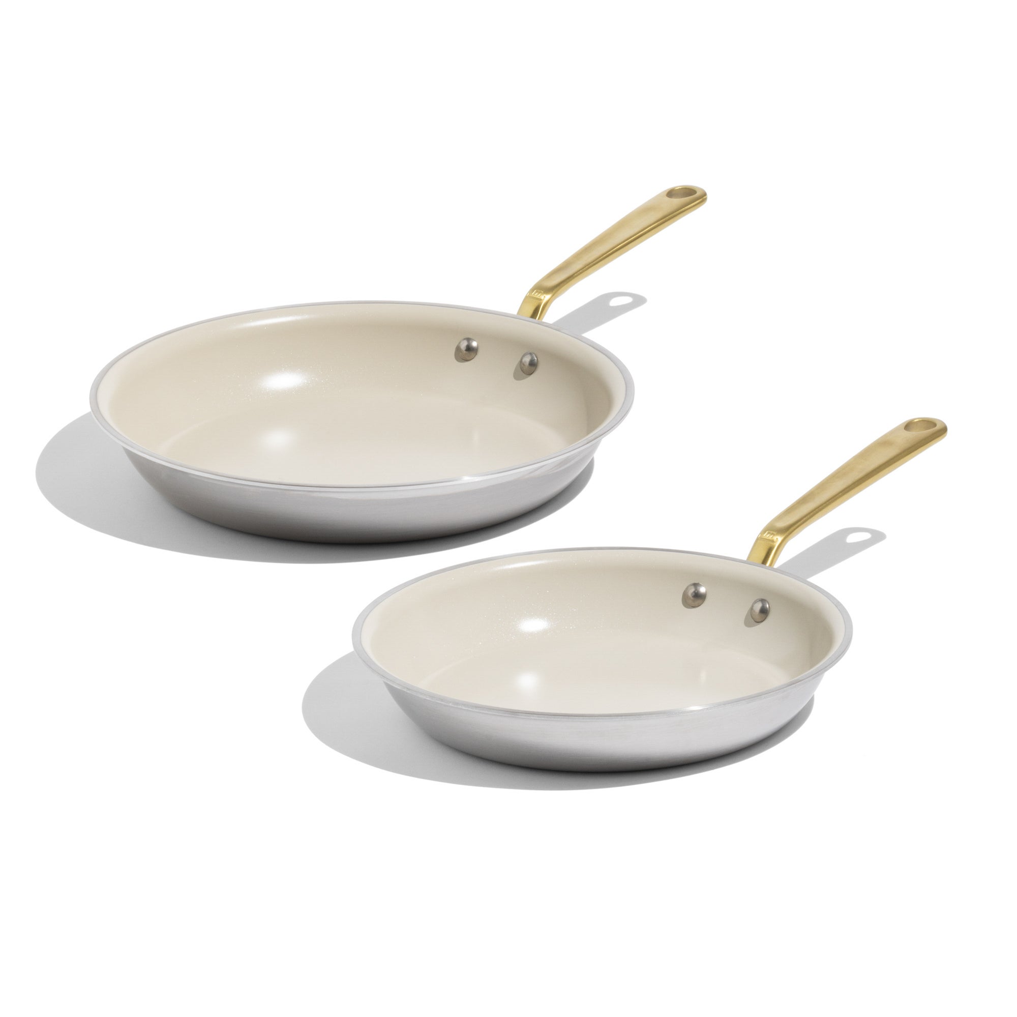 CeramiClad 2.0 2pc Non Stick Frying Pan Set w/ Antique Brass Handle - 10" & 12"