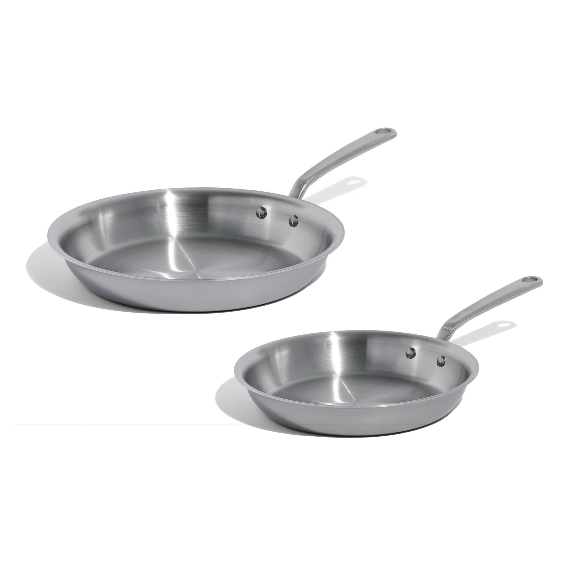 Stainless Clad 2pc Frying Pan Set w/ Stainless Handle - 10" & 12"