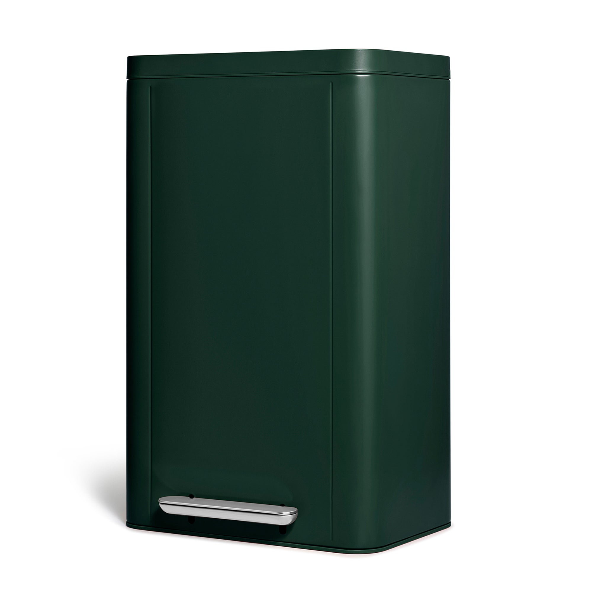 45L Rectangular Step Trash Can Emerald