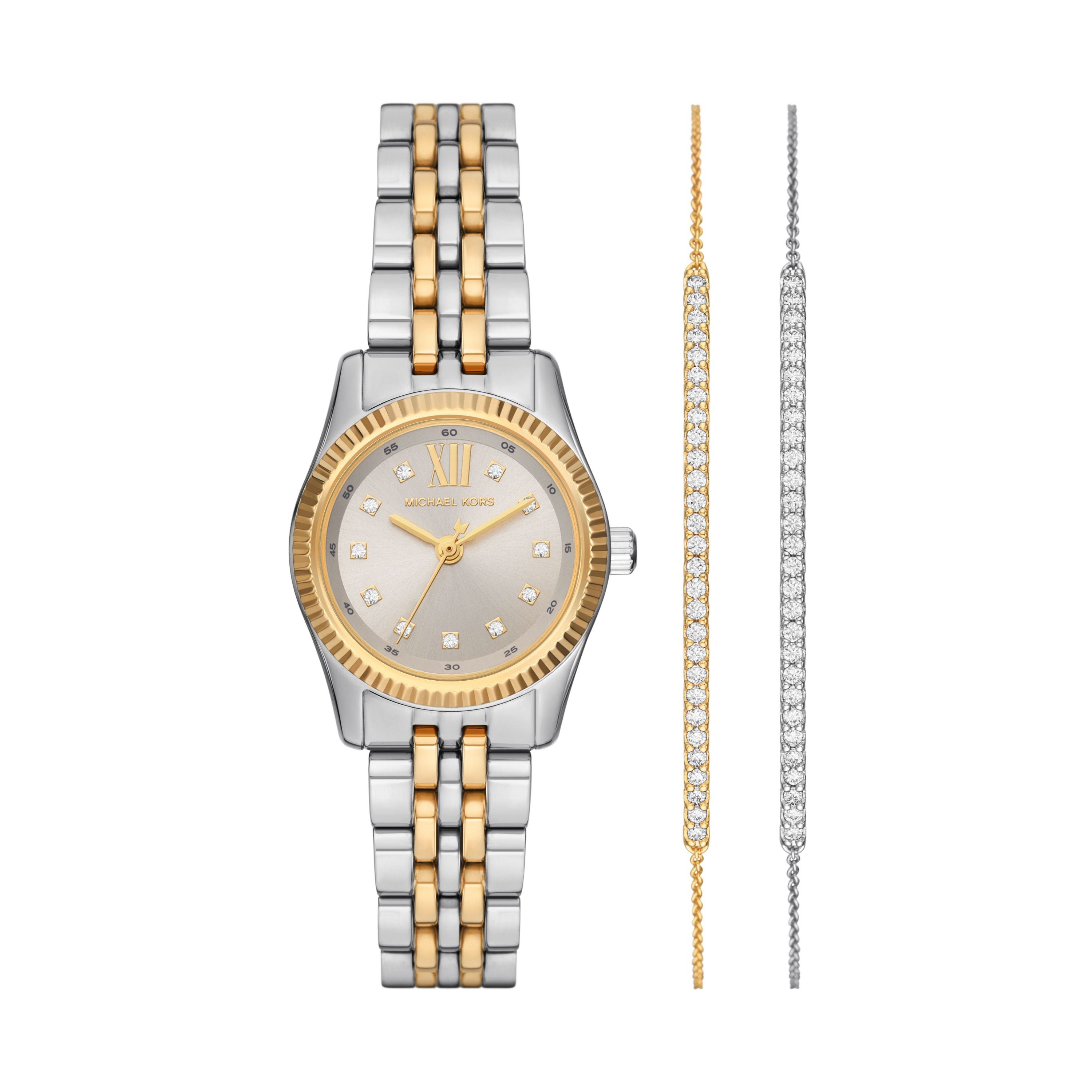 Ladies Lexington Gold & Silver-Tone Stainless Steel Watch & Bracelet Gift Set