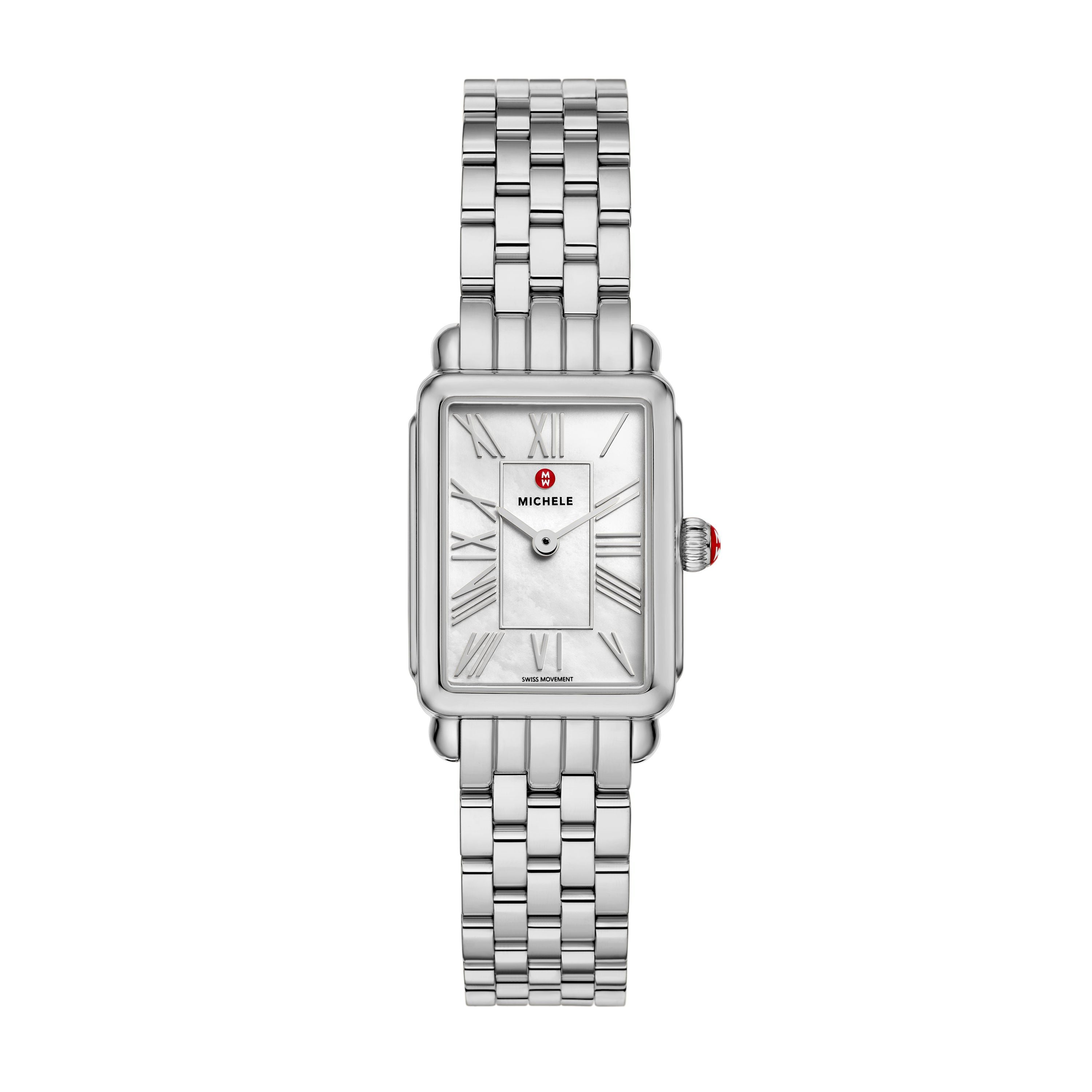 Ladies Deco Park Silver-Tone Stainless Steel Watch Mother-of-Pearl Dial