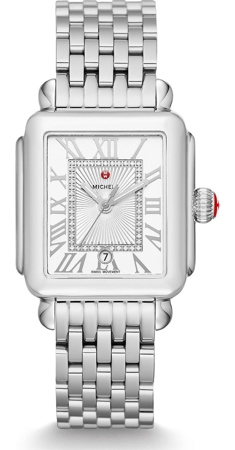 Ladies' Deco Madison Silver-Tone Diamond Bracelet Watch, 47 Diamonds