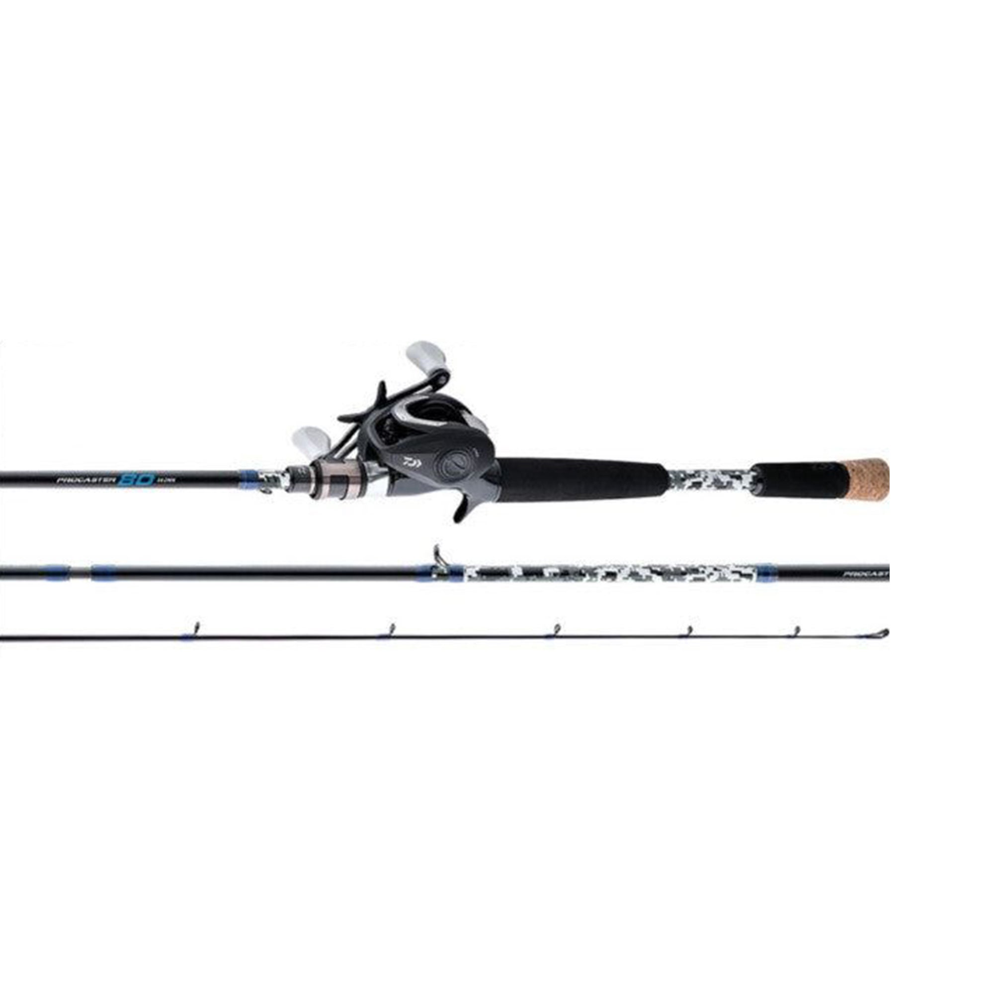 ProCaster Low Profile Baitcast Combo, 80 Reel, 2pc 6ft 6in Rod