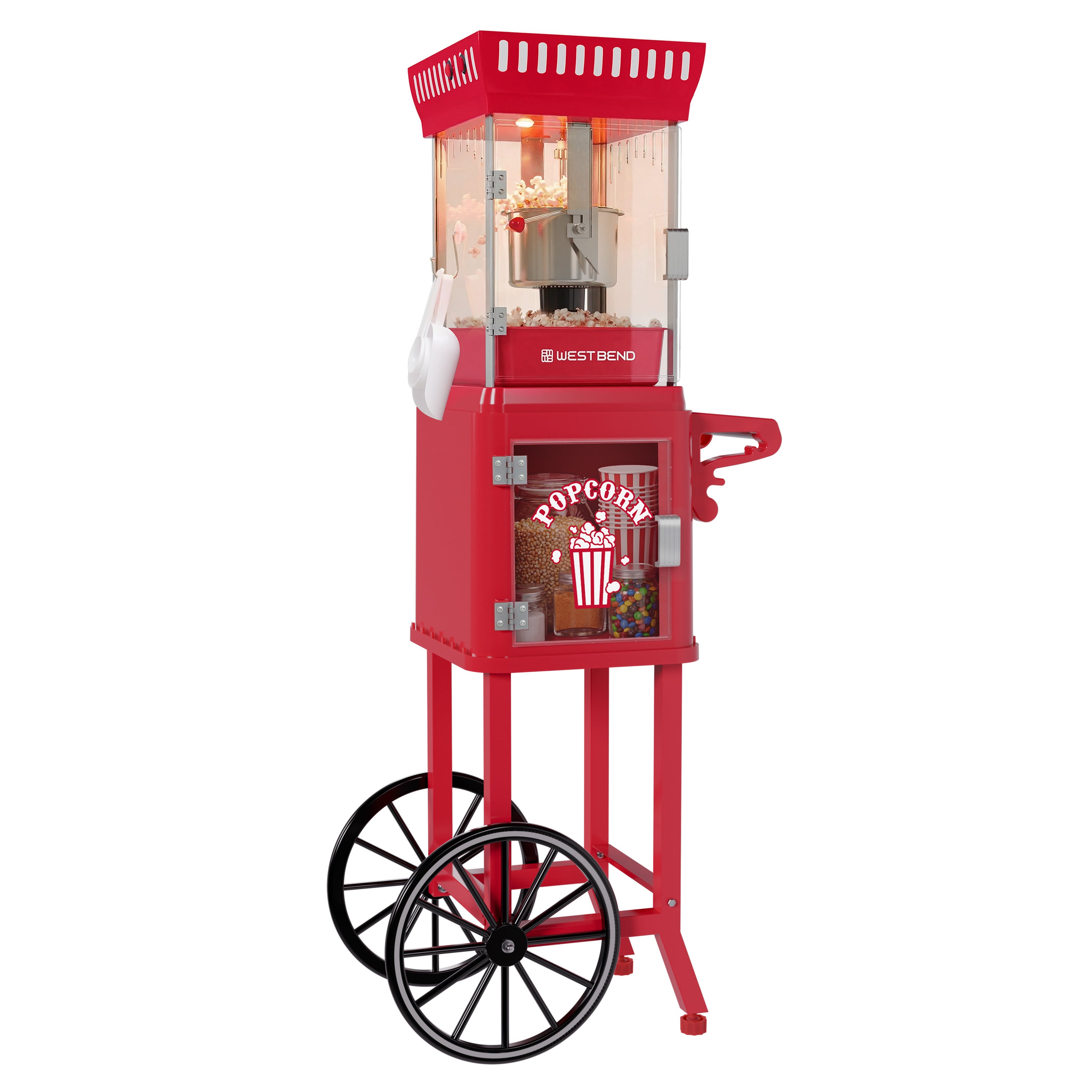Carnival Popcorn Cart w/ 2.5oz Kettle Red