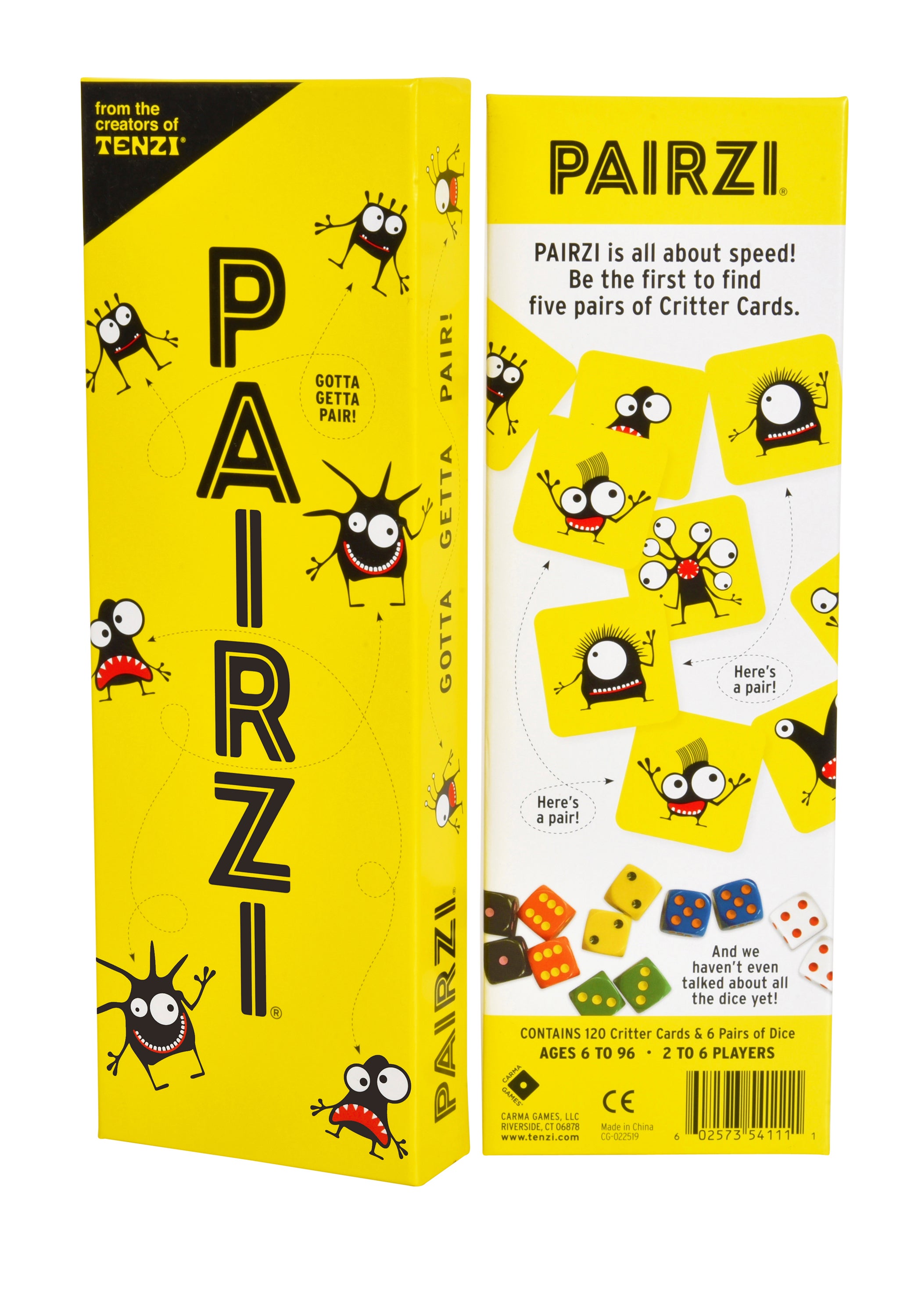 PAIRZI Card & Dice Game Ages 6+ Years