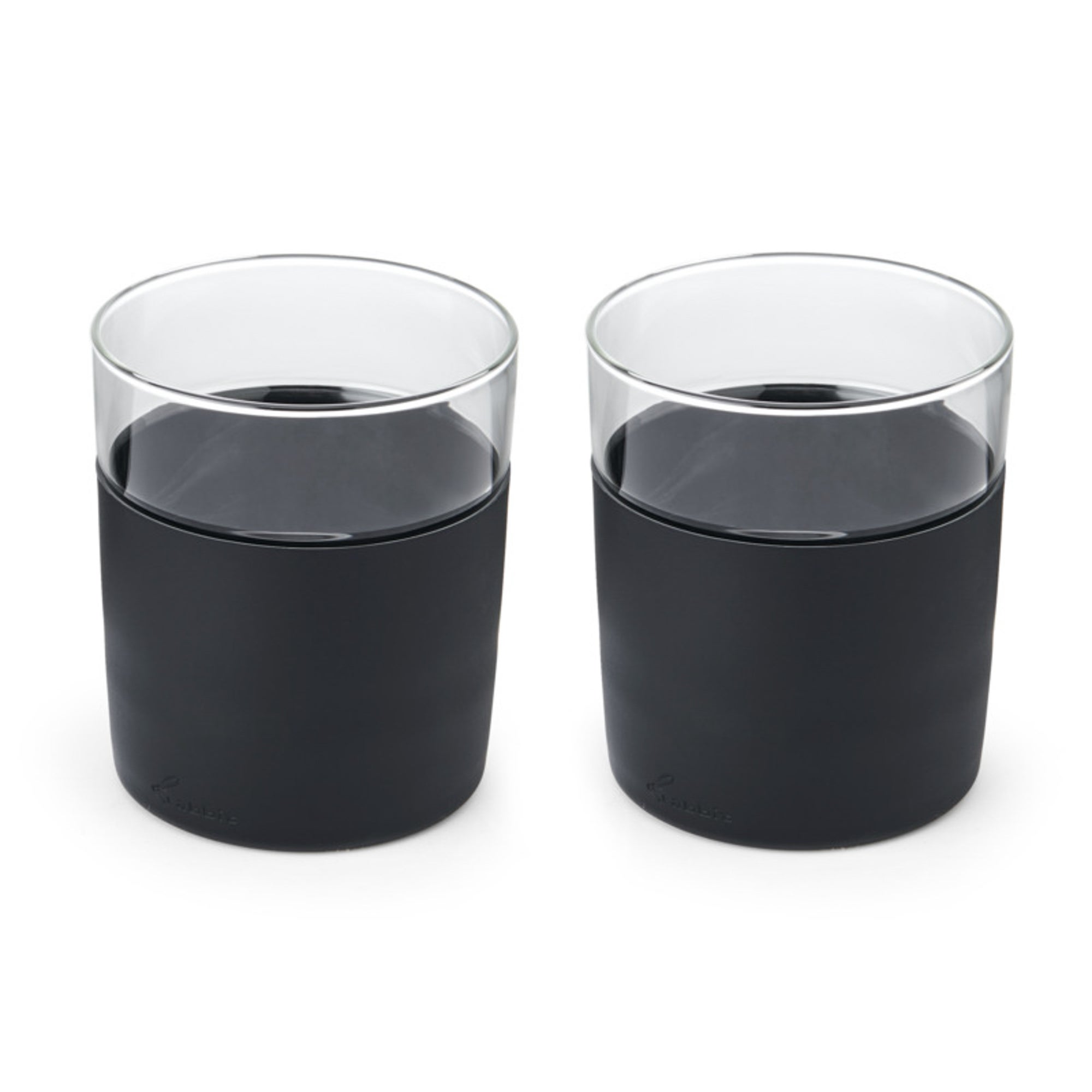 2pc Freezable Whiskey Glass Set Black