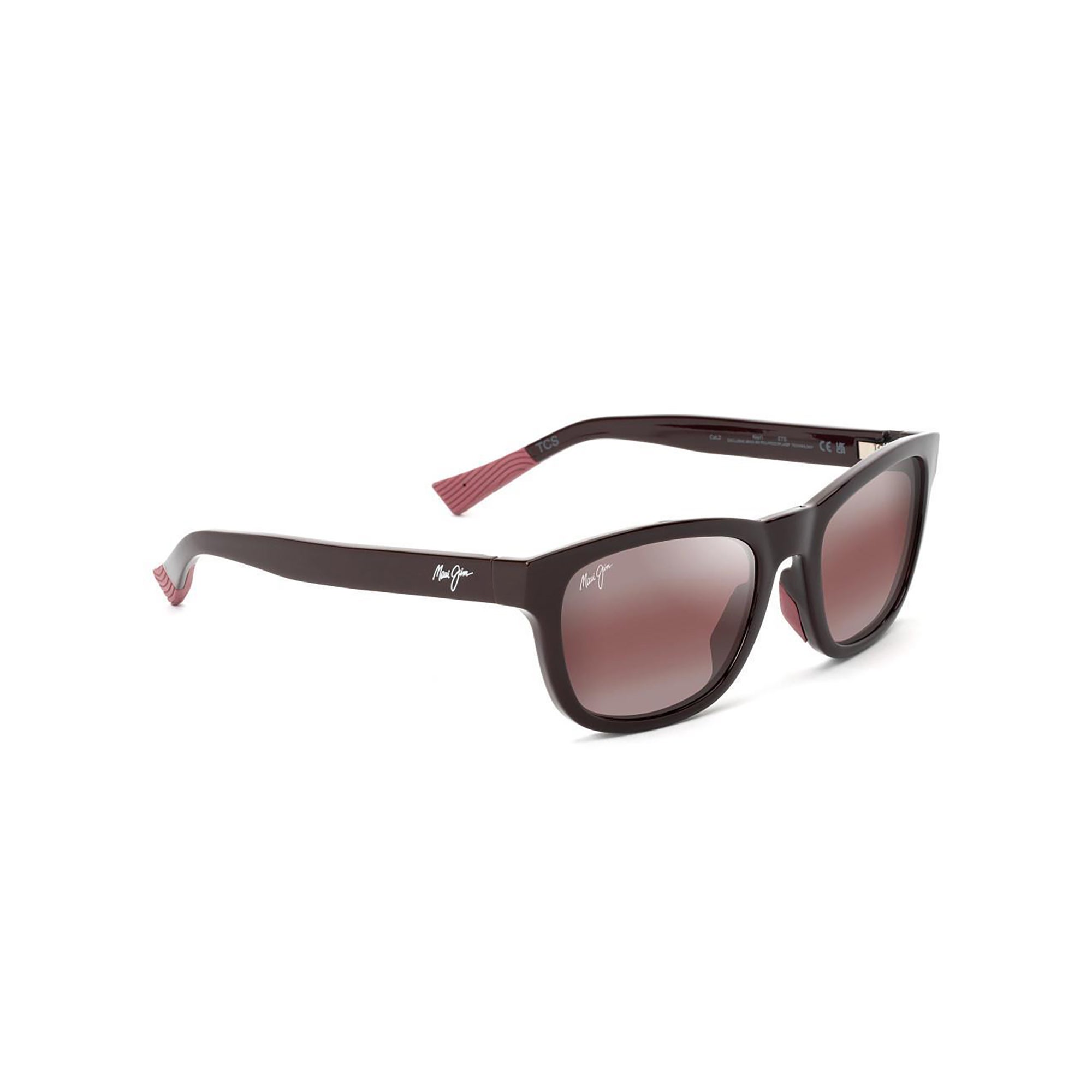Kapi'i Polarized Sunglasses, Shiny Red Frame, Maui Rose Lens