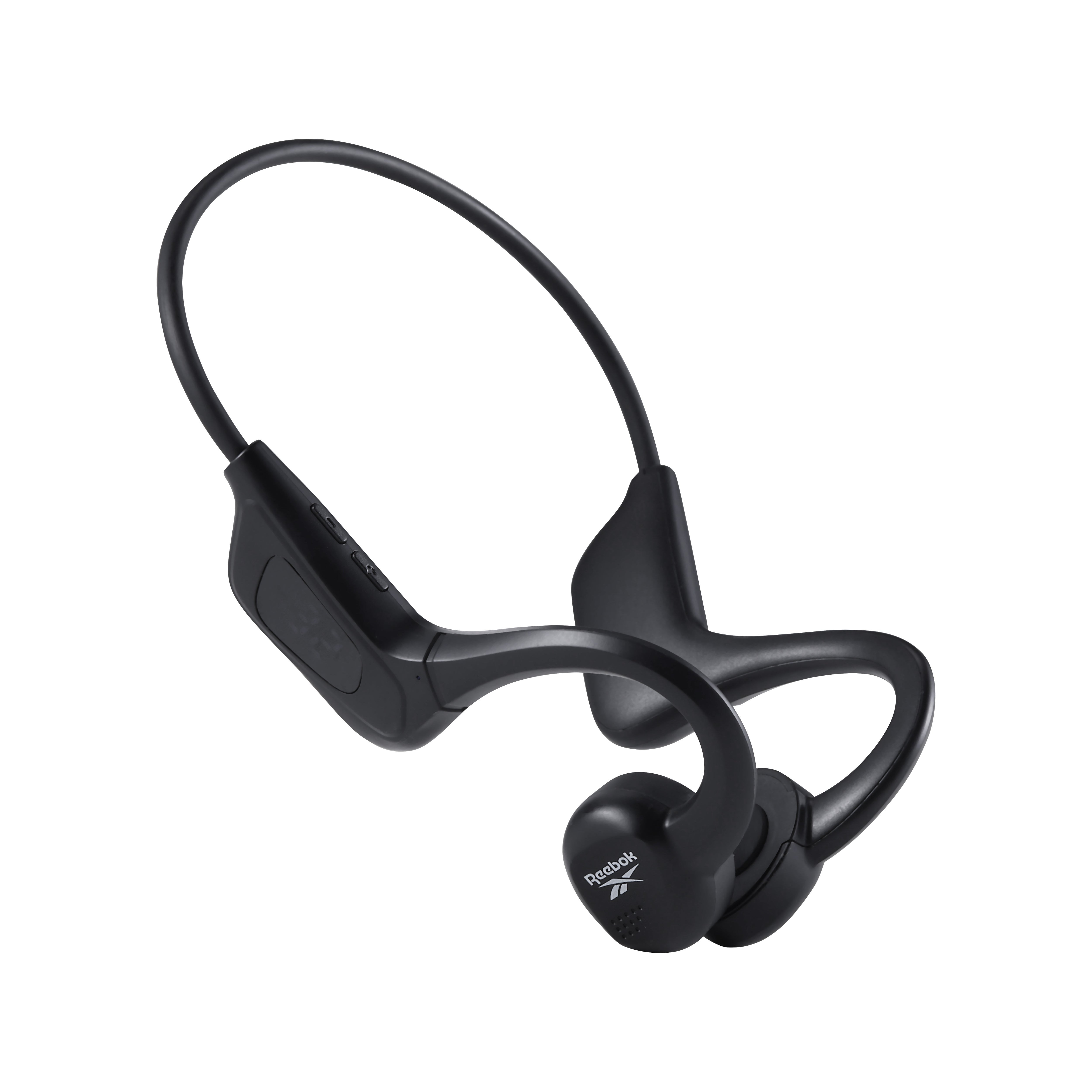 Bone Conduction Wireless Headphones w/ Digital Display Black