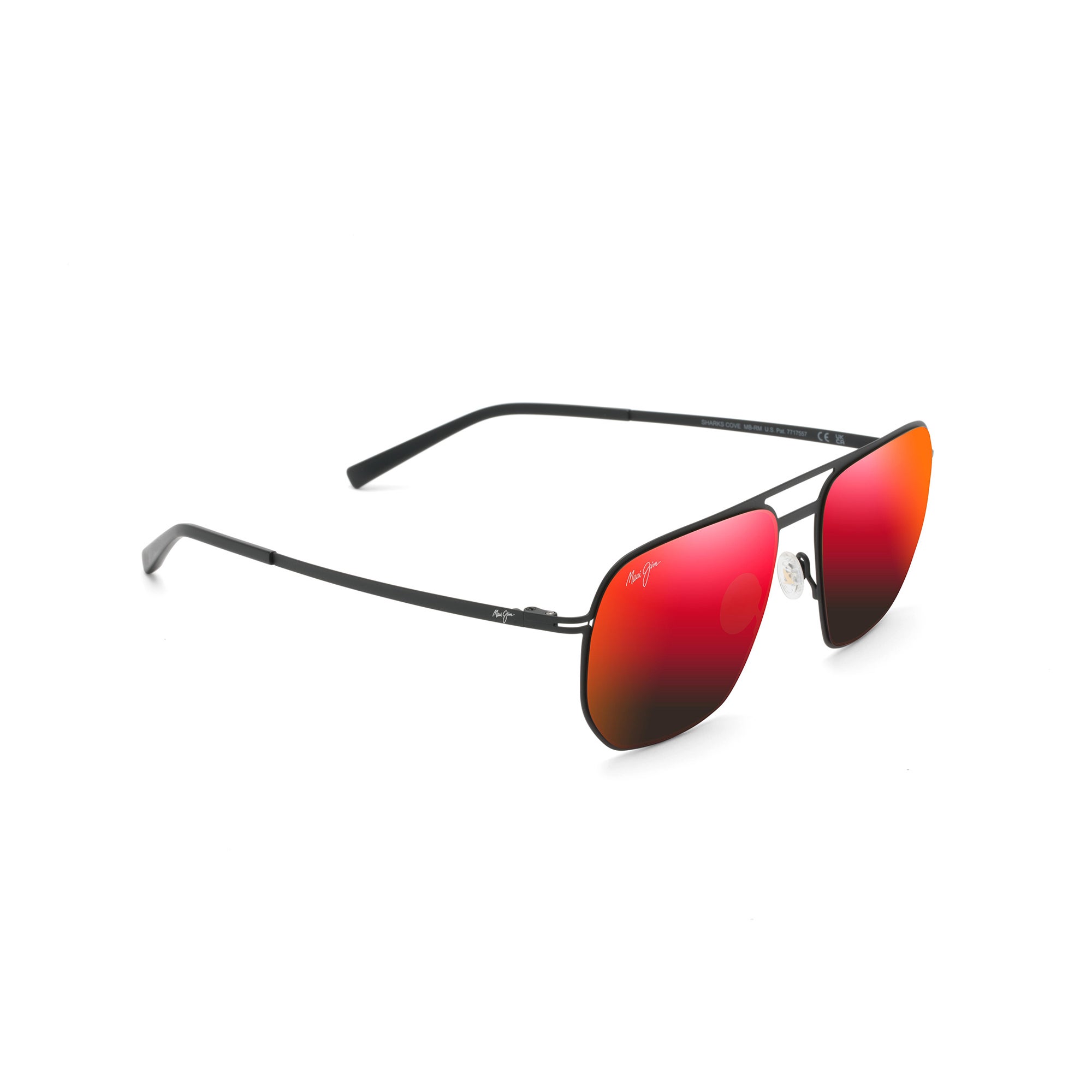 Shark's Cove Polarized Sunglasses, Matte Black Frame, Hawaii Lava Lens