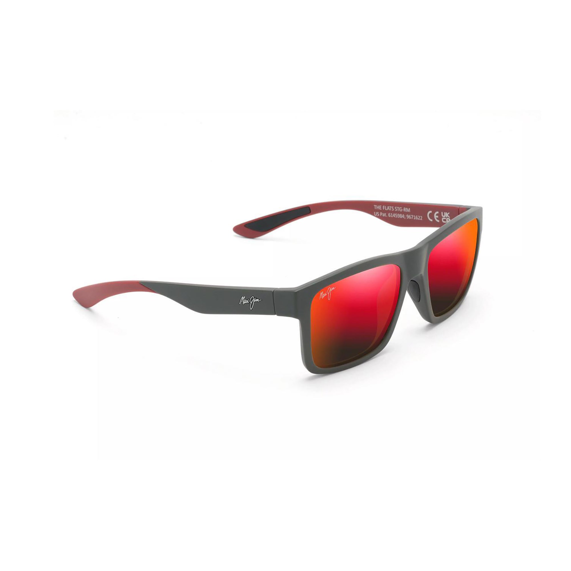 The Flats Polarized Sunglasses Dark Gray Frame Hawaii Lava Lens