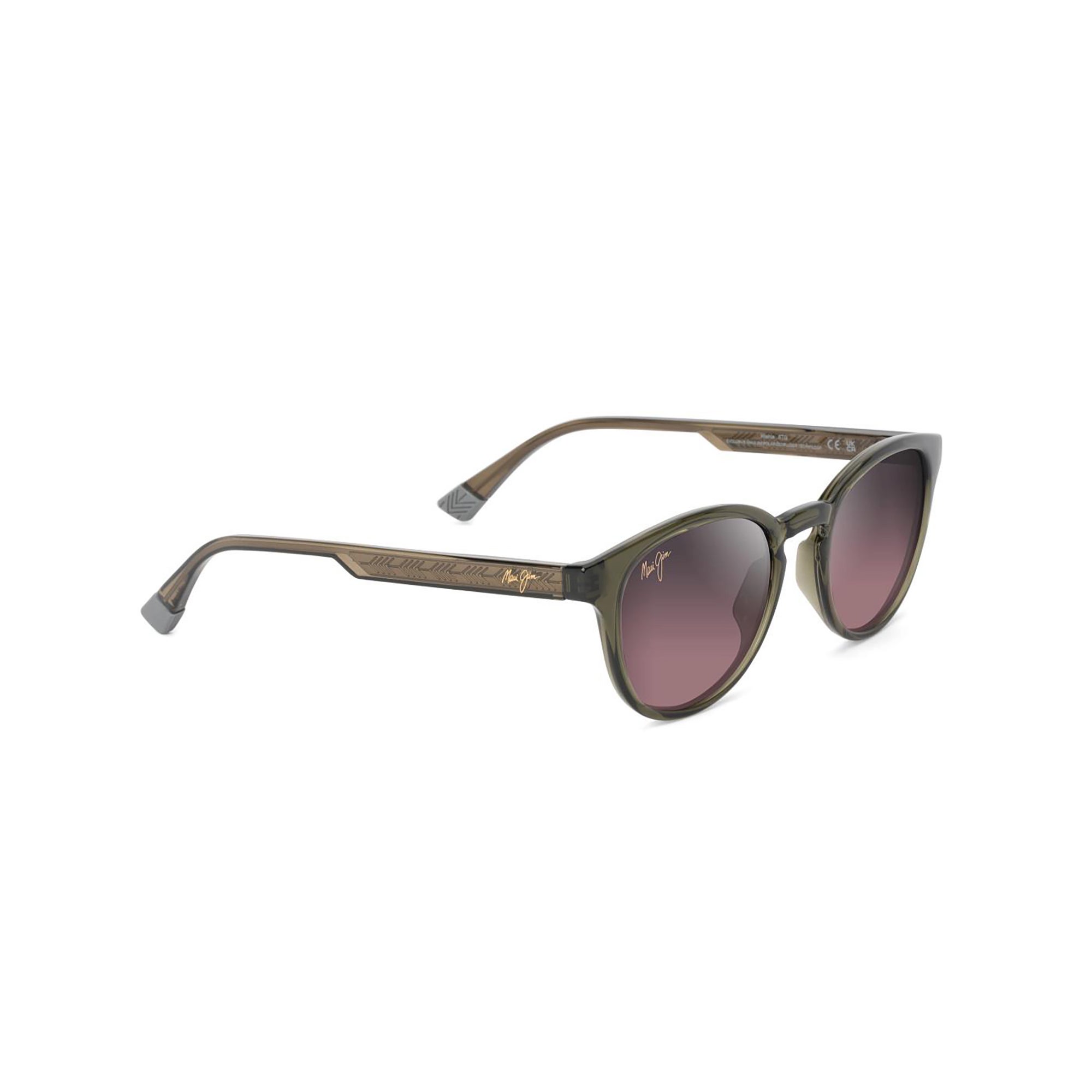 Hiehie Polarized Sunglasses Shiny Gray Frame Maui Rose Lens