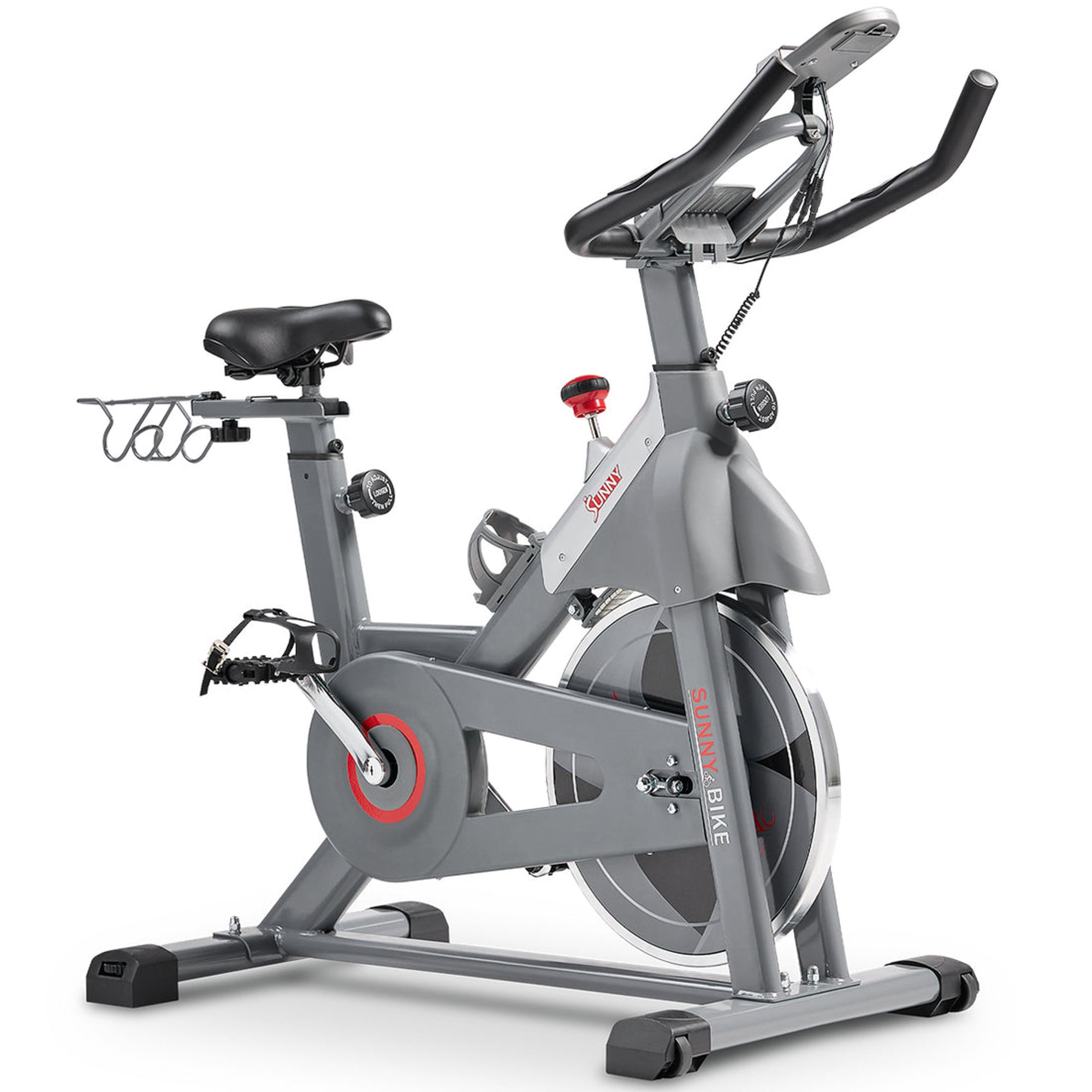 Smart Magnetic Belt Drive Indoor Cycling Exercise Bike w/ Dumbell Holder