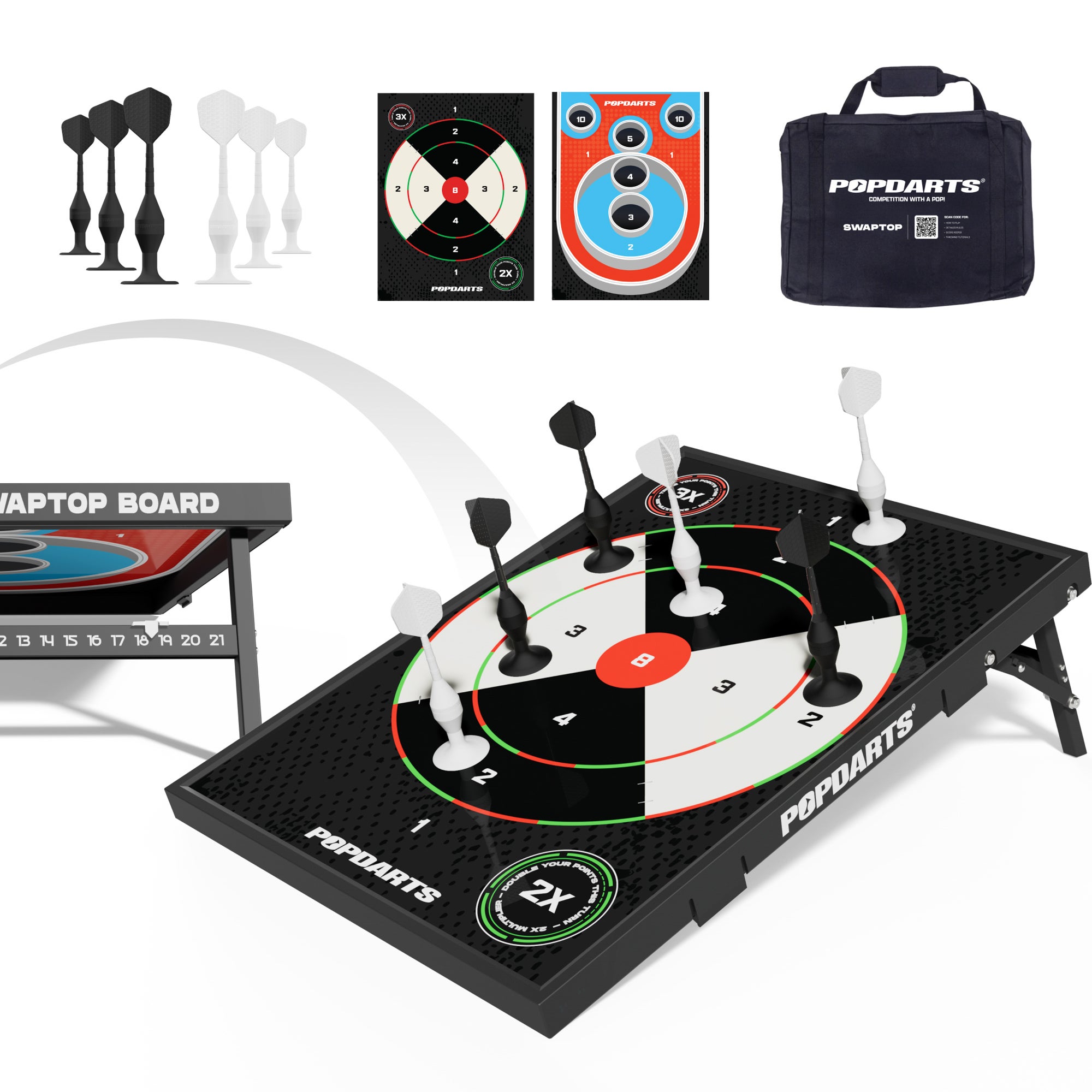 Swaptop Kit: Double Sided Board and Popdarts Set