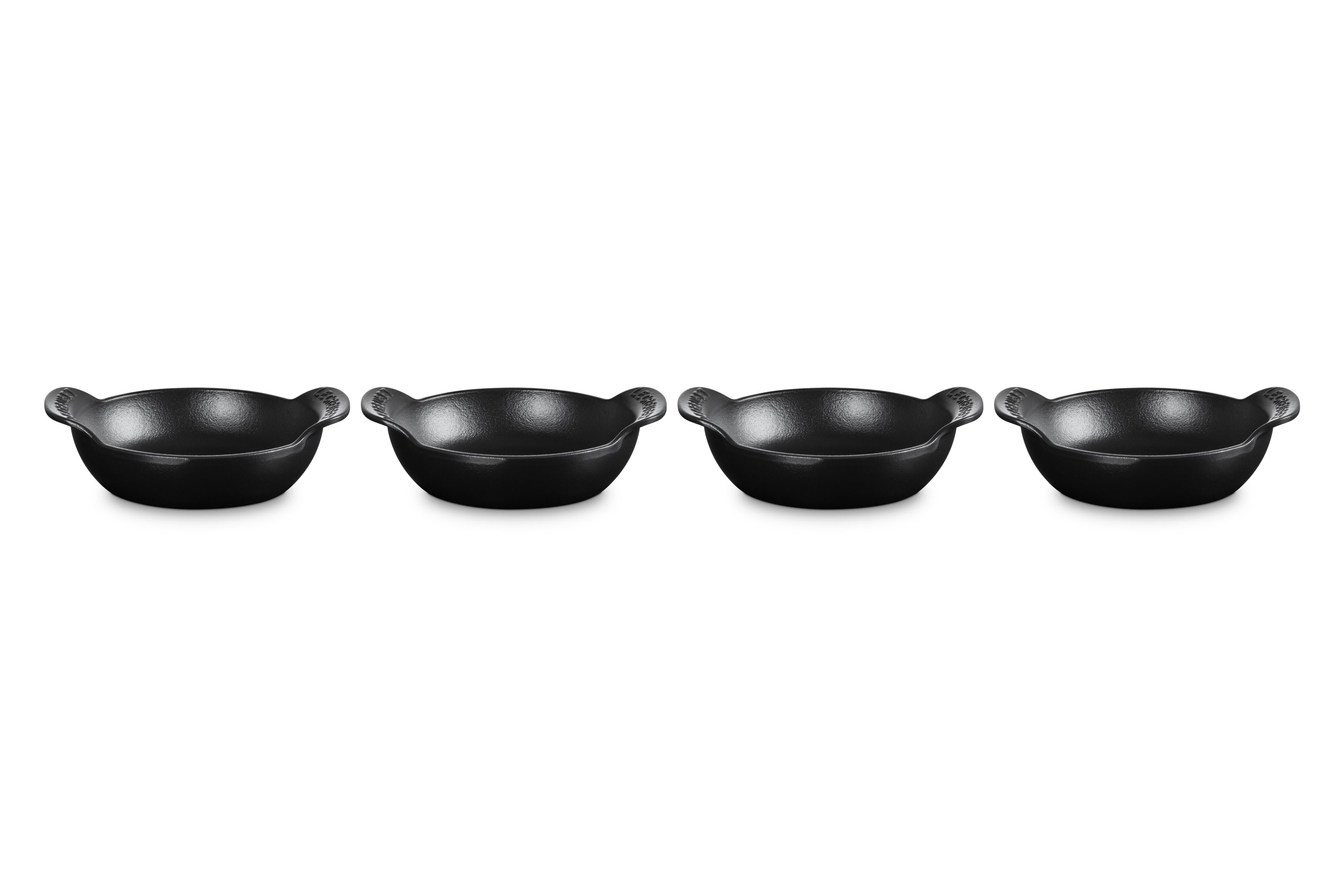 Set of 4 Gourmand Cast Iron Mini Oval 0.3qt Braisers Licorice