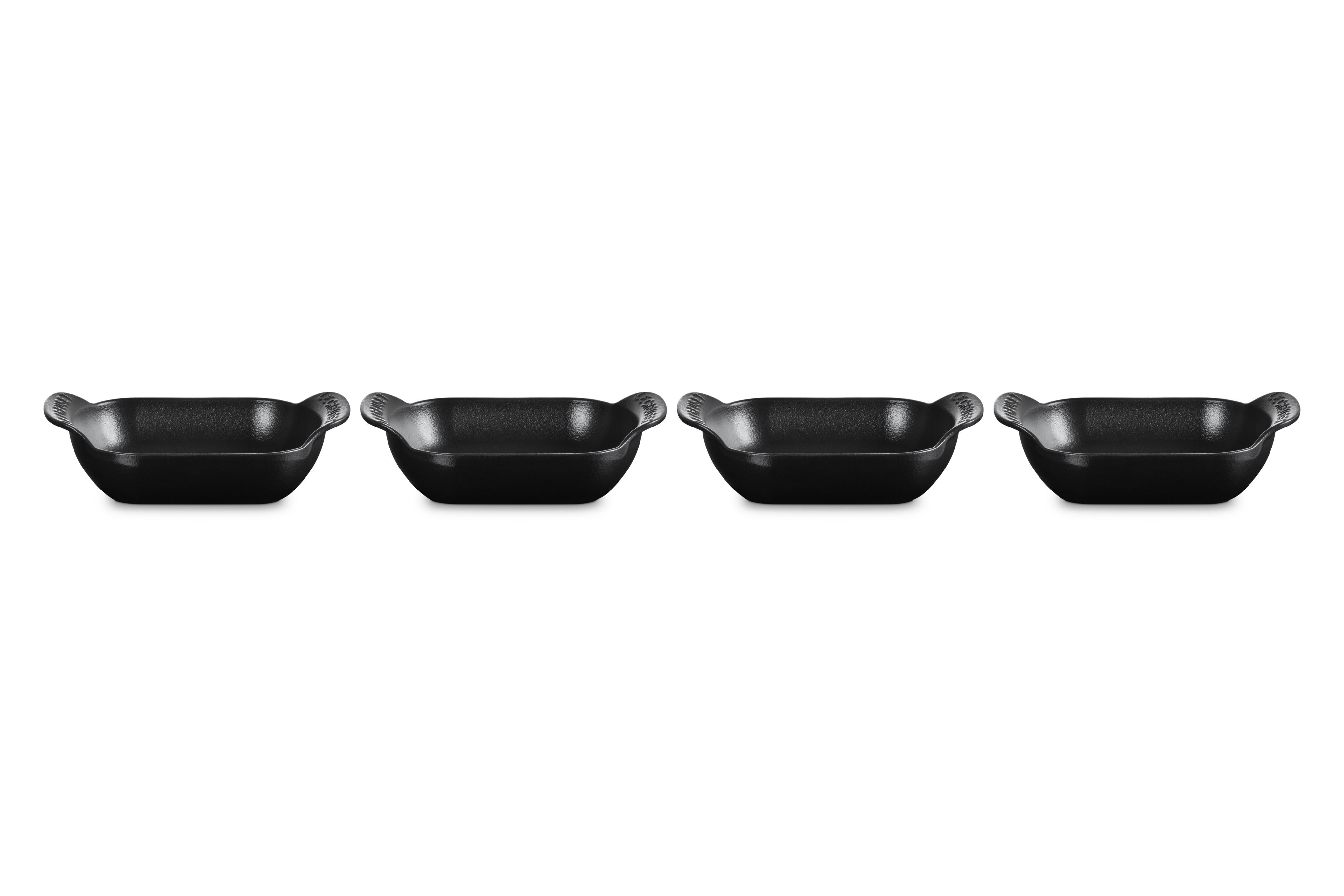 Set of 4 Gourmand Cast Iron Mini Rectangular 0.3qt Bakers Licorice