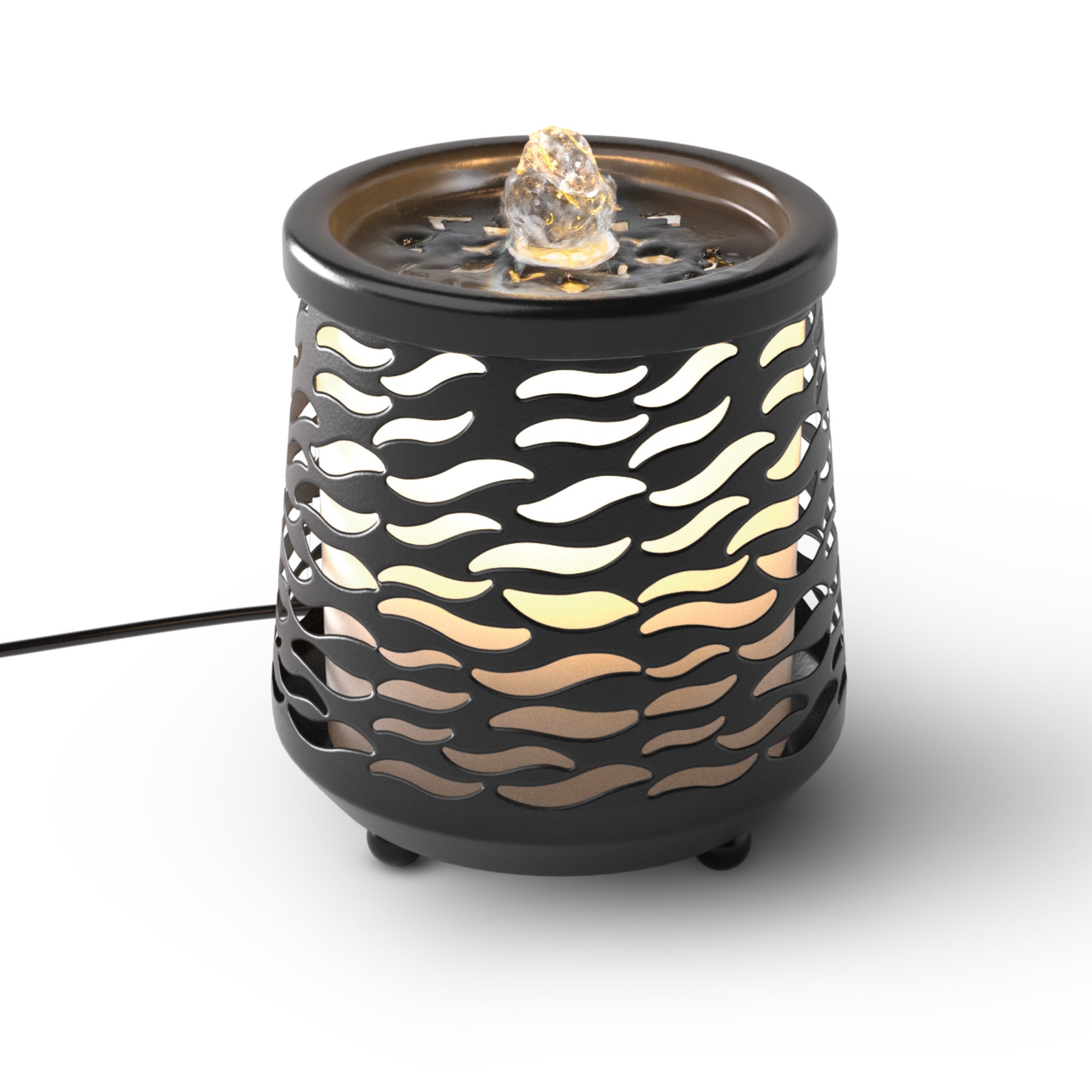 Indoor Relaxation Fountain with Light & Sound Black